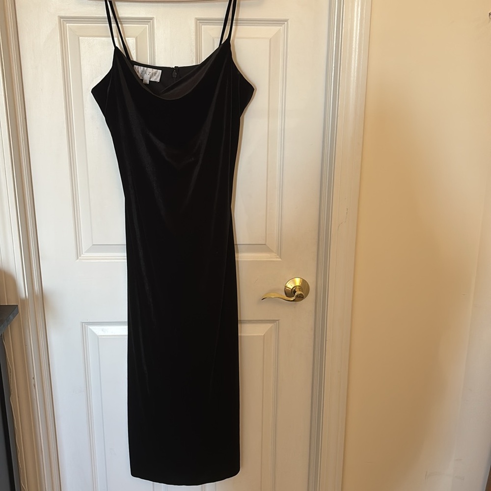 Azazie Black Velvet Dress